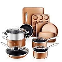 Algopix Similar Product 6 - GOTHAM STEEL 15 Pc Copper Pots and Pans