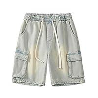 Algopix Similar Product 19 - Mens Loose Summer Denim Shorts Casual