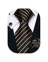 Algopix Similar Product 6 - BarryWang Stripe Men Ties Set Classic