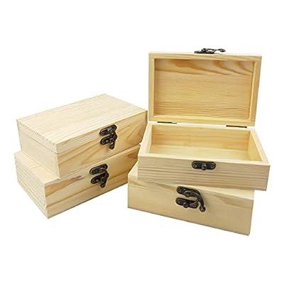 unfinished hinged lid small wooden boxes