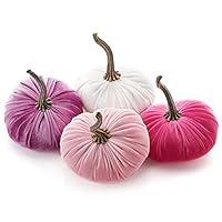 Algopix Similar Product 4 - Choose Set of 4 Small Velvet Pumpkins