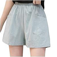 Algopix Similar Product 7 - FORUU Linen Shorts Women2020 Waist