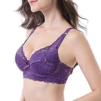 womens lace gathered bra straps cup underwear (no underwire)