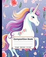 Algopix Similar Product 10 - Composition Book Pretty Unicorn Wide