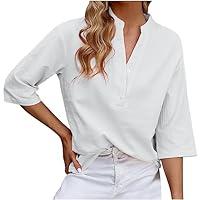Algopix Similar Product 16 - Womens Casual V Neck Shirt Elbow Sleeve