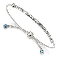 Algopix Similar Product 12 - Sterling Silver Blue Crystal Round