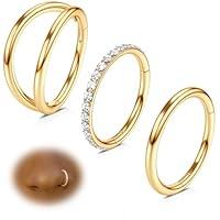 Algopix Similar Product 4 - WYR 18G Gold Hoops Nose Rings 316L