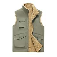 Algopix Similar Product 16 - Binmer Mens Fuzzy Fleece Lined Vest