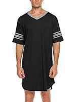 Algopix Similar Product 12 - Mens Summer Sleepwear Nightshirt Comfy