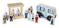 Algopix Similar Product 2 - Melissa  Doug Wooden Off To Work Bus