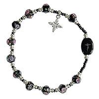 Algopix Similar Product 7 - Murano Glass Plum Swirl 8mm Rosary