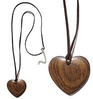 Algopix Similar Product 14 - One Wooden Heart Shape Necklace Long