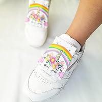 Algopix Similar Product 16 - Shoe Clips with Unicorn Rainbow and