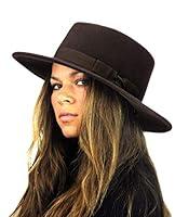 Algopix Similar Product 10 - NYFASHION101 Wool Wide Brim Porkpie