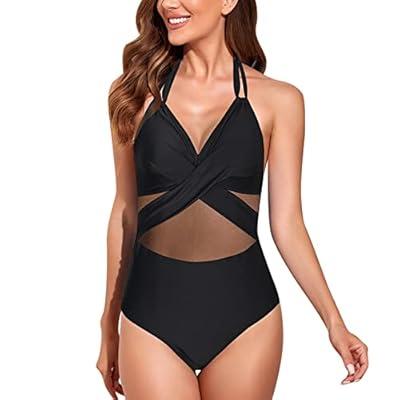Sexy Bikini Set for Women Split Cutout One Asymmetric Shoulder