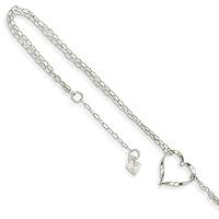 Algopix Similar Product 14 - 14k White Gold Double Strand Heart
