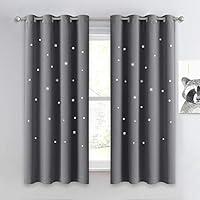 Algopix Similar Product 18 - NICETOWN Hollow Star Blackout Curtain 