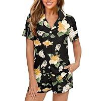 Algopix Similar Product 10 - Suhoaziia Yellow Hibiscus Womens Pajama