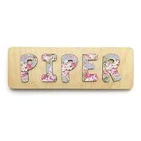 Algopix Similar Product 3 - Floral Wooden Name Puzzle Personalized