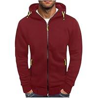 Algopix Similar Product 17 - SUNYUAN Mens Drawstring Zip Fleece