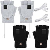 Algopix Similar Product 19 - USB Heated Gloves 2 Pairs Winter Warm