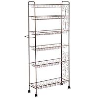 Algopix Similar Product 14 - Rolling Antique Wire Slim 6Shelf