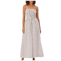 Algopix Similar Product 9 - Womens Striped Back Smocked Maxi Dress