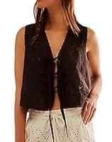 Algopix Similar Product 5 - Women Eyelet Embroidery Vest Top Y2k