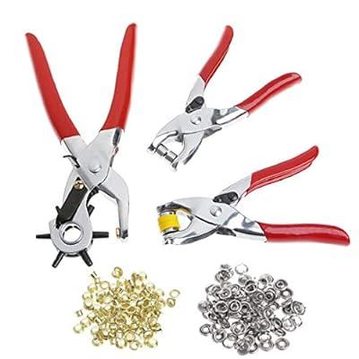 Leather Hole Punch Tool 4/5/6mm Round Row Punching Tools Lacing Stitching  Hand Tool Puncher Chisel Set for DIY Leather Craft