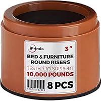 Algopix Similar Product 8 - iPrimio Bed Risers  Round 3 Inch