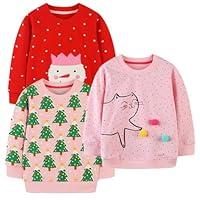 Algopix Similar Product 3 - GFQLONG 3PCS Baby Toddler Girl Crewneck