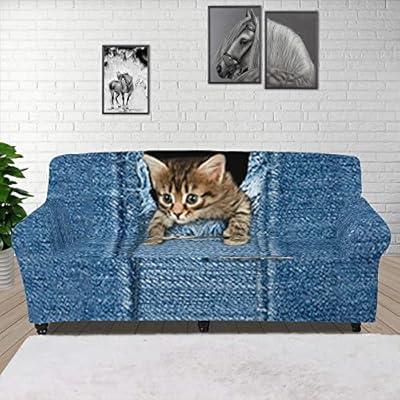 Easy-Going Reversible Couch Cover for 3 Cushion Couch Sofa Cover for Dogs  Water Resistant Furniture Protector Cover with Elastic Straps for Pet Cat ( Sofa, Choco…
