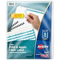 Algopix Similar Product 9 - Avery 5 Tab Unpunched Dividers for Use