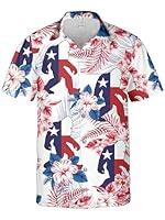 Algopix Similar Product 16 - HEARTZZ Texas Hawaiian Shirt for Men