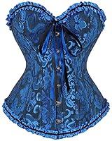 Algopix Similar Product 8 - SZIVYSHI Black and Blue Corset for