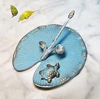 Algopix Similar Product 18 - Brass Sundial - Lily Pad with a Turtle