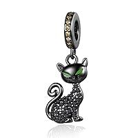 Algopix Similar Product 17 - Famuan Jewelry Black Cat Charm 925