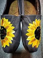 Algopix Similar Product 8 - Sunflower Shoes for Women Hand Painted