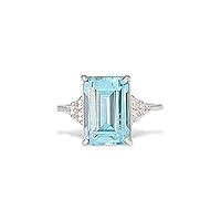 Algopix Similar Product 8 - LOVECOM Sea Blue Topaz Engagement Ring