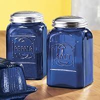 Algopix Similar Product 6 - Cobalt Blue Glass Square Salt and