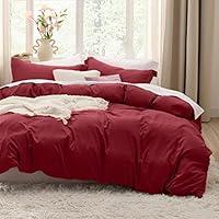Algopix Similar Product 13 - Bedsure Red Twin Duvet Cover Set  Soft