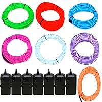 Algopix Similar Product 19 - JYtrend 7 Pack 9ft Neon Light El Wire