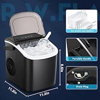 Countertop Ice Maker, Ice Maker Machine 6 Mins 9 Bullet Ice, 26.5lbs/24Hrs,  Portable Ice Maker Machine with Self-Cleaning, Ice Scoop, and Basket