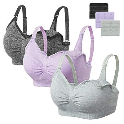Seamless nursing bra with pads