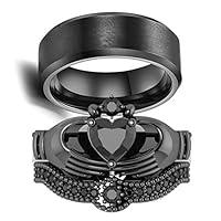 Algopix Similar Product 6 - LOVERSRING Couple Ring Bridal Set His