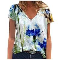 Algopix Similar Product 13 - Hmazy Womens Short Sleeve Tops V Neck