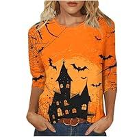 Algopix Similar Product 6 - Binmer 34 Sleeve Halloween T Shirts