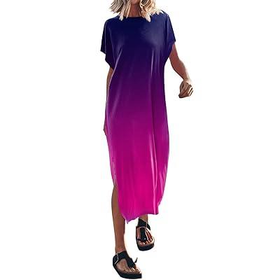 Best Deal for Women's Summer T Shirt Maxi Dress Batwing Sleeve