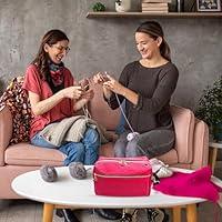  Yarn Bag, Small Knitting Crochet Bag, Portable Yarn Storage  Bags Organizer for Crocheting Project,Store Skein Ball, Short Knitting  Needle (Grey)