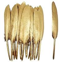 Algopix Similar Product 16 - 50pcs Gold Goose Feathers 46 for